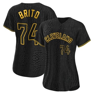 Authentic Juan Brito Women's Cleveland Guardians Snake Skin City Jersey - Black