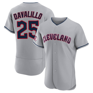 Authentic Vic Davalillo Men's Cleveland Guardians Road Jersey - Gray