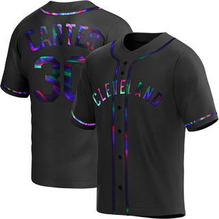 Replica Joe Carter Youth Cleveland Guardians Alternate Jersey - Black Holographic