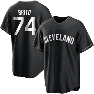 Replica Juan Brito Men's Cleveland Guardians Jersey - Black/White