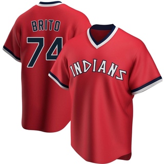 Replica Juan Brito Youth Cleveland Guardians Road Cooperstown Collection Jersey - Red