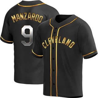 Replica Kyle Manzardo Men's Cleveland Guardians Alternate Jersey - Black Golden