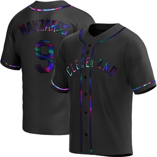 Replica Kyle Manzardo Youth Cleveland Guardians Alternate Jersey - Black Holographic