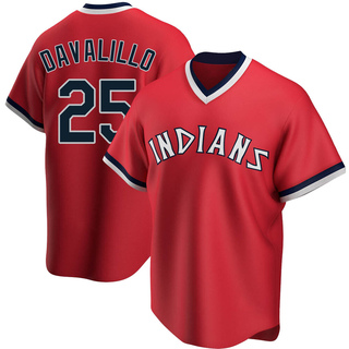 Replica Vic Davalillo Youth Cleveland Guardians Road Cooperstown Collection Jersey - Red